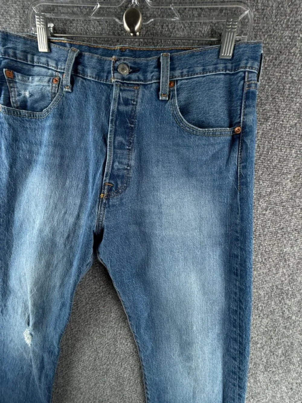 Levis 501 93 Straight Jeans Button Fly Classic Blue Denim Men Cotton ACTL 32X29